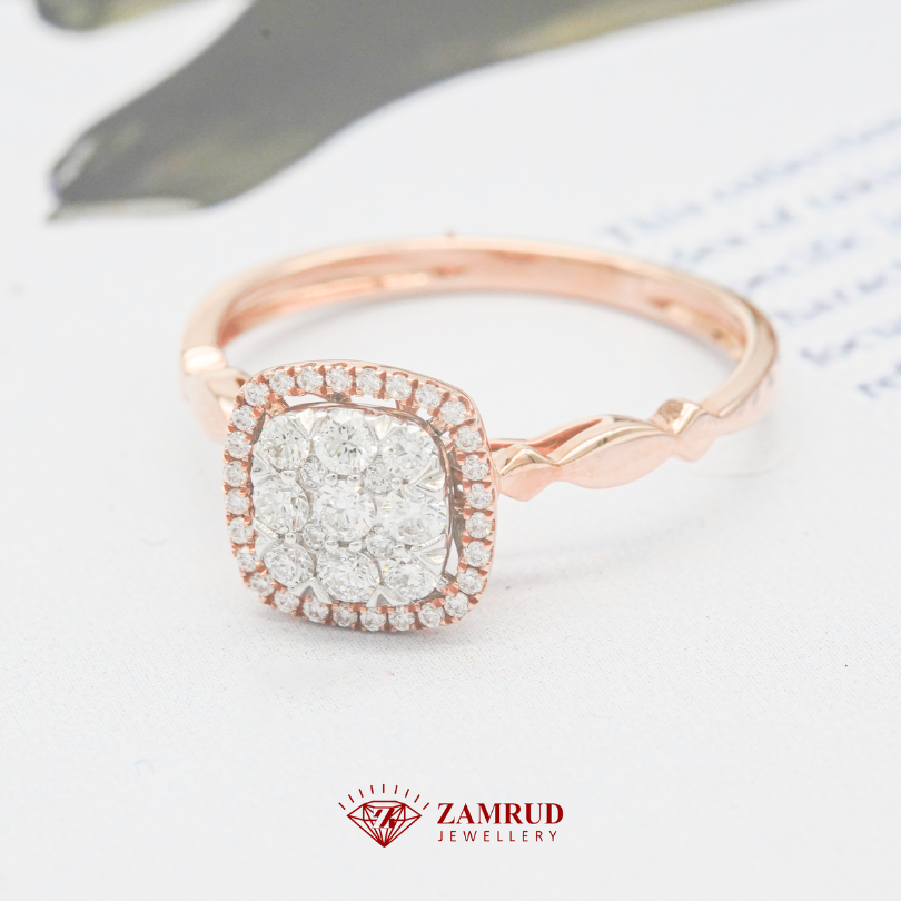 Cincin Berlian Cushion 39857 LR Zamrud Jewellery