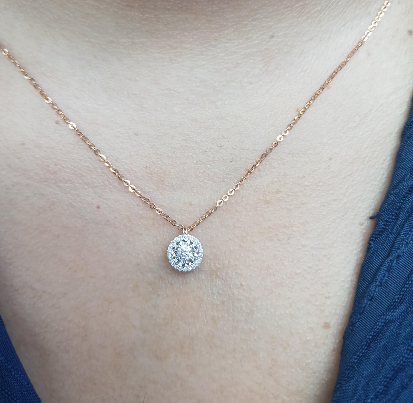 Liontin Berlian solitaire halo 43588 PD Zamrud Jewellery
