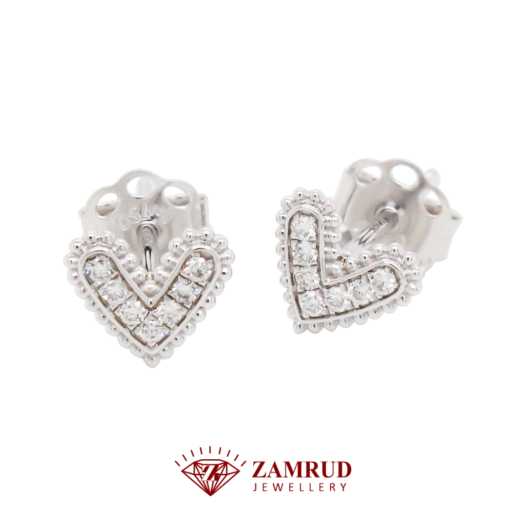 Anting Berlian Heart 43632 ER Zamrud Jewellery