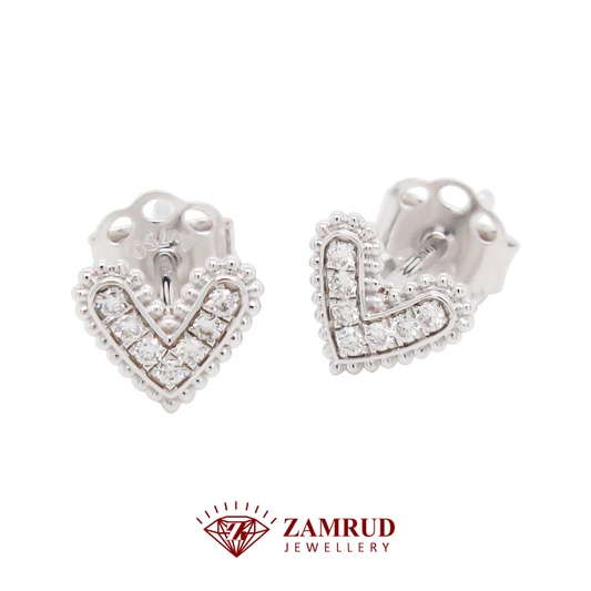Anting Berlian Heart 43632 ER Zamrud Jewellery