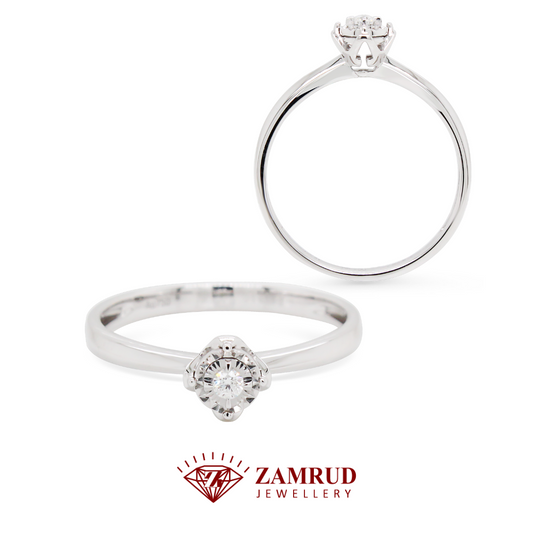 Cincin Berlian Solitaire Ring 42505 LR Zamrud Jewellery