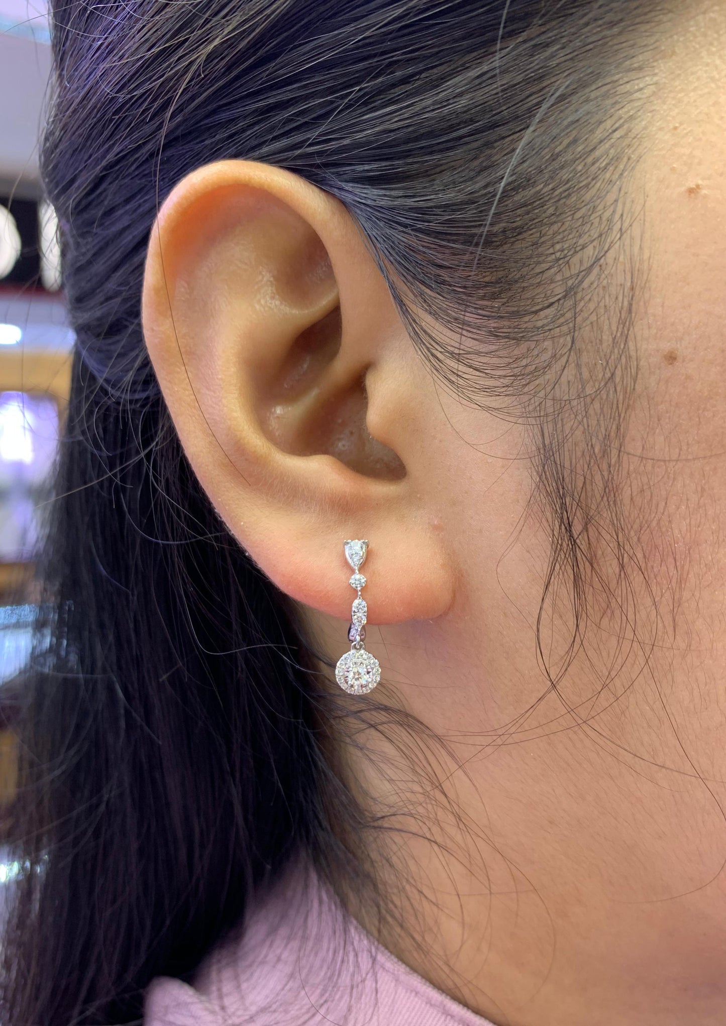 Anting Berlian Dangling 41805 ER Zamrud Jewellery