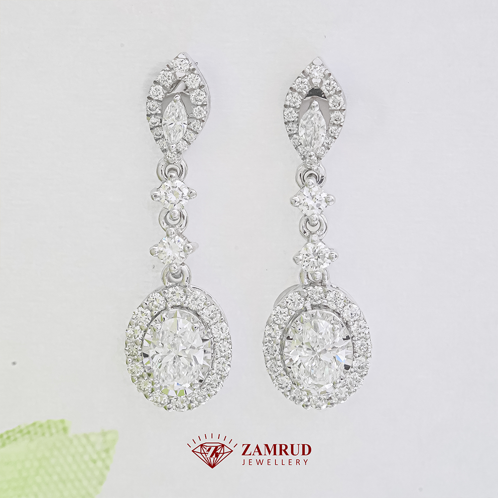 Anting Berlian Oval Earring 40822 ER Zamrud Jewellery