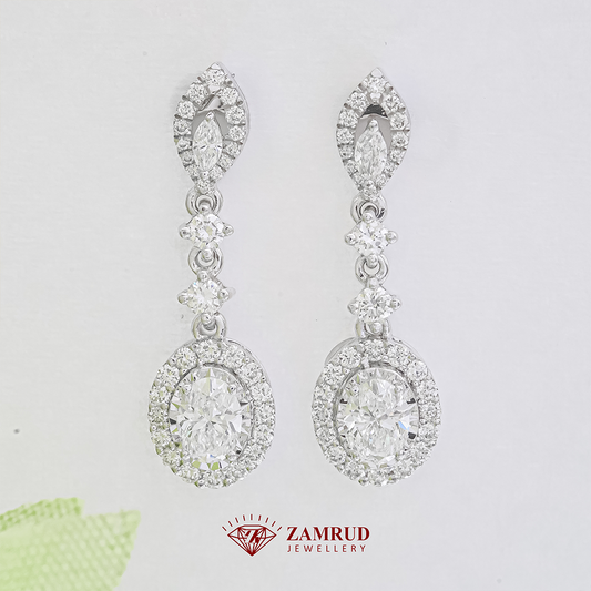 Anting Berlian Oval Earring 40822 ER Zamrud Jewellery