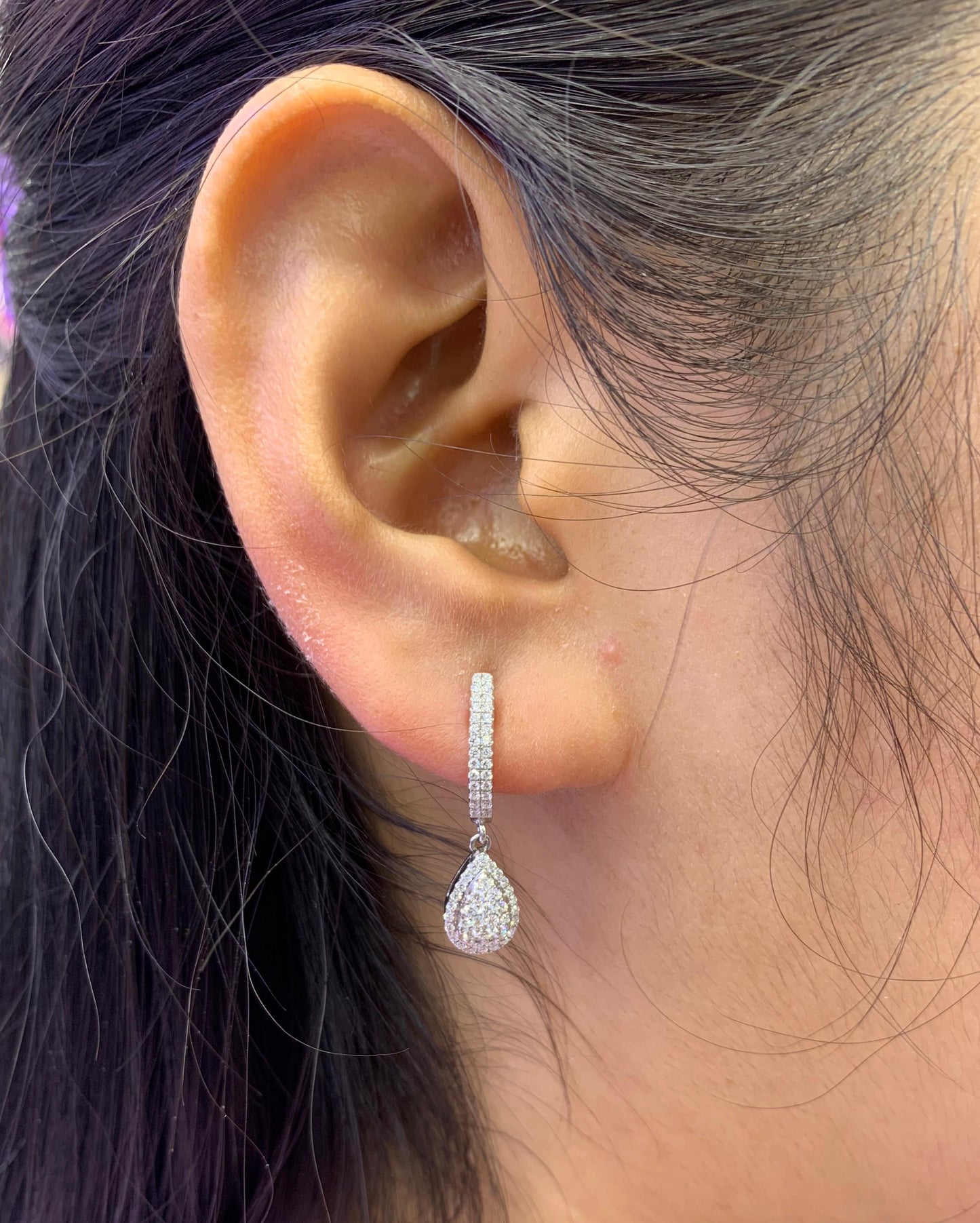 Anting Berlian Pear Earring 42901 ER Zamrud Jewellery