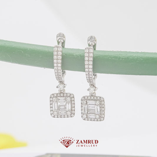 Anting Berlian Baguette Earring 41119 ER Zamrud Jewellery