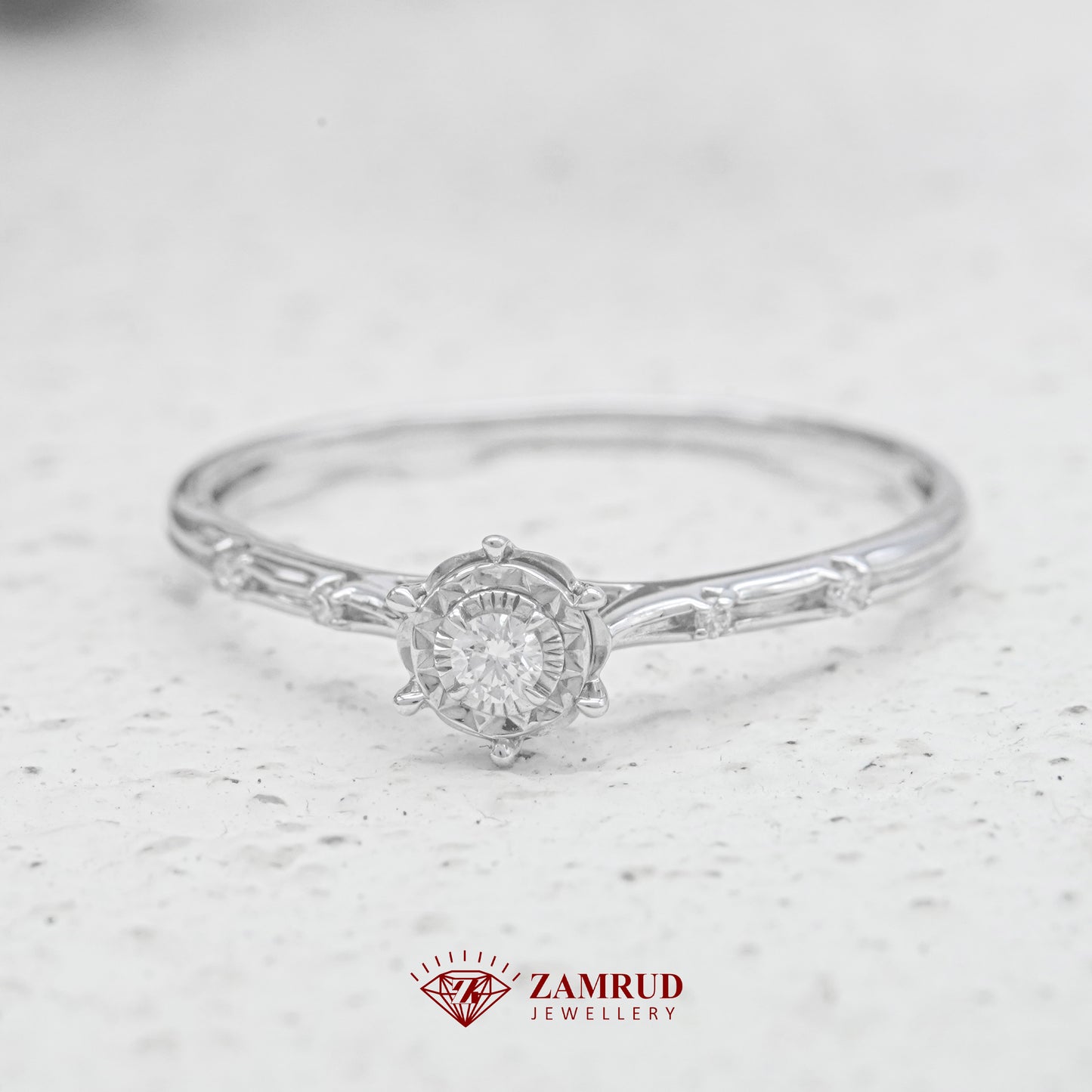 Cincin Berlian Solitaire 39116 LR Zamrud Jewellery