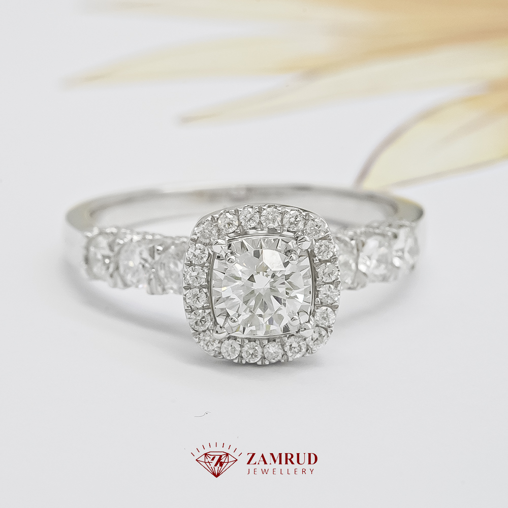 Cincin Berlian Cushion 42154 LR Zamrud Jewellery