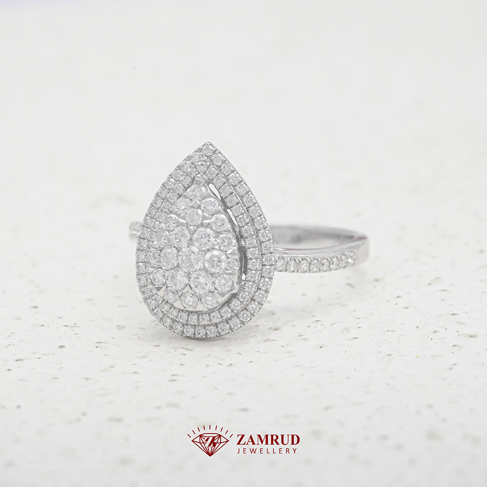 Cincin Berlian Pear 44653 LR Zamrud Jewellery