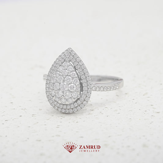 Cincin Berlian Pear 44653 LR Zamrud Jewellery