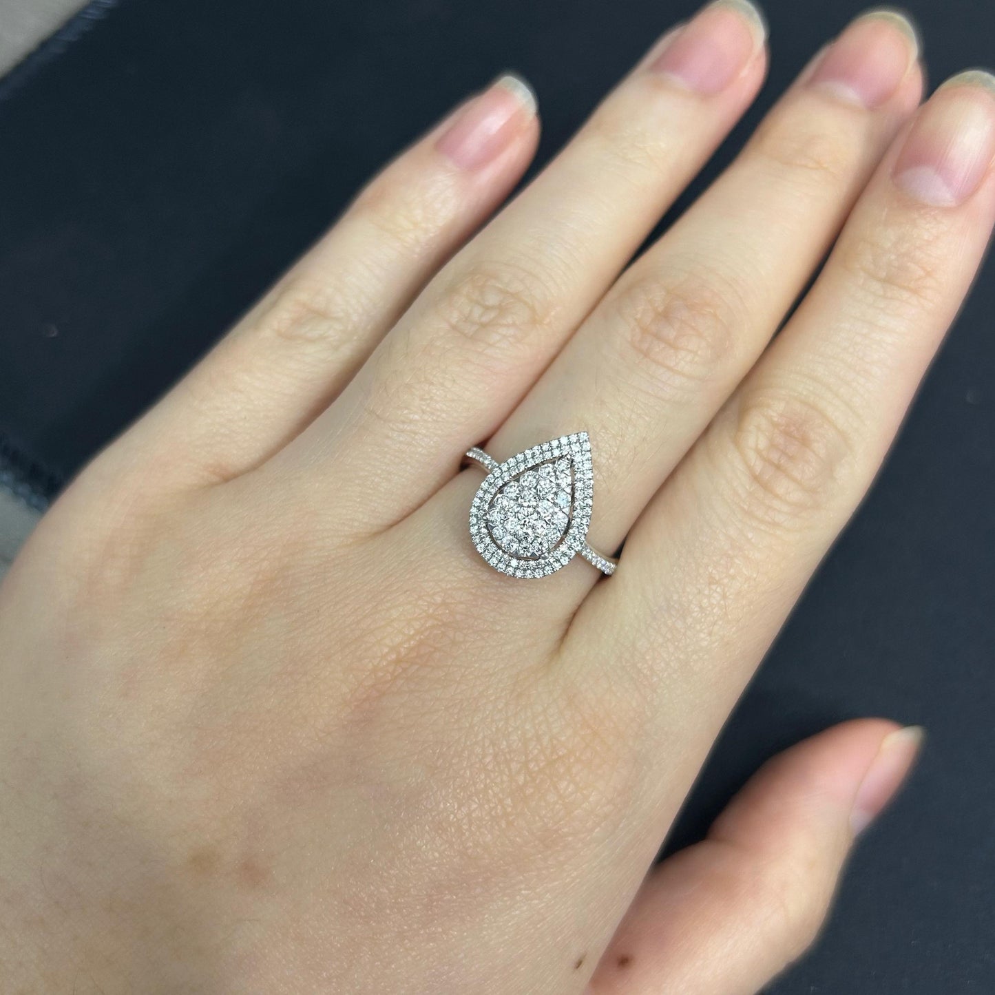 Cincin Berlian Pear 44653 LR Zamrud Jewellery
