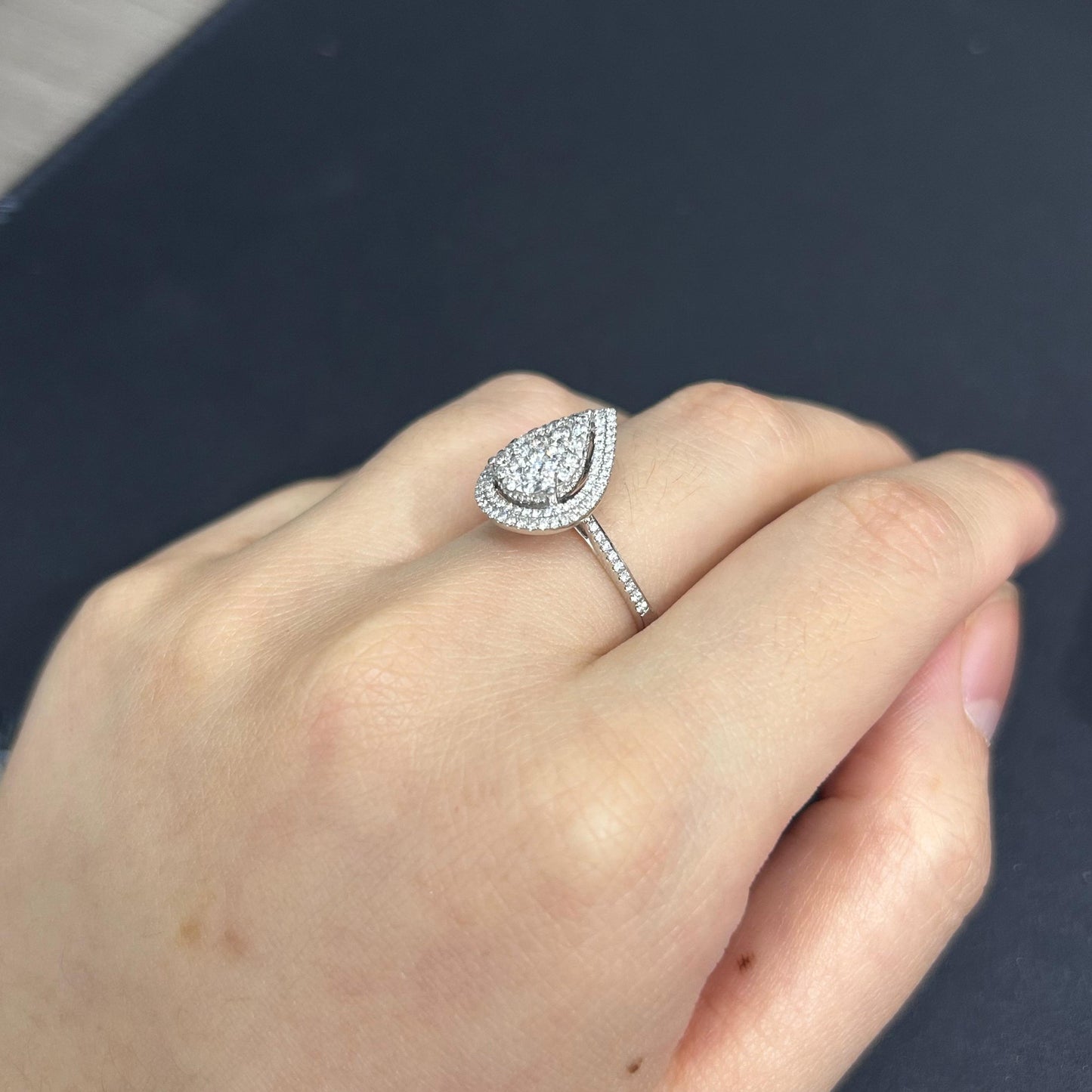 Cincin Berlian Pear 44653 LR Zamrud Jewellery