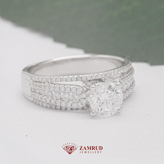 GIA Cincin Berlian 4480 FLR Zamrud Jewellery