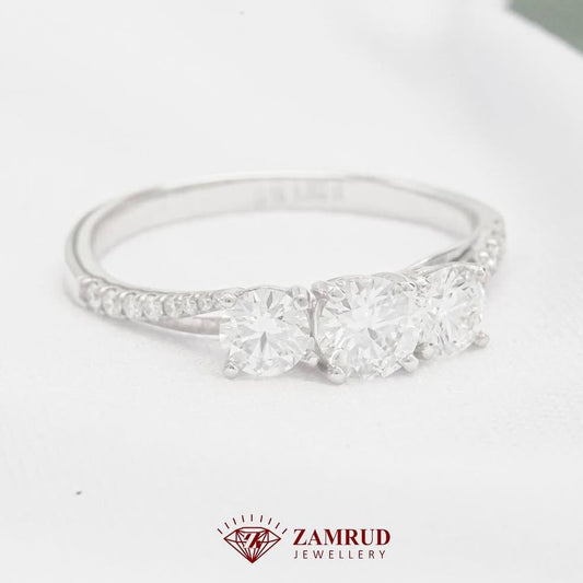 GIA Cincin Berlian Trilogy 42604 FLR Zamrud Jewellery