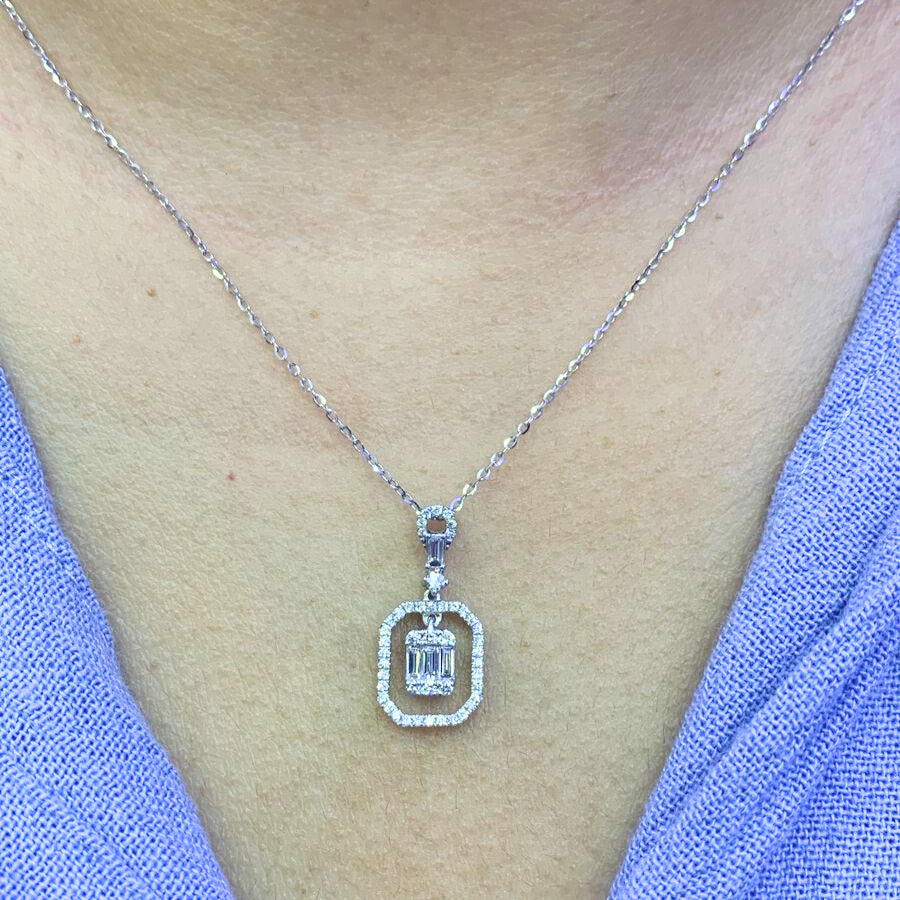 Liontin Berlian Baguette 44455 PD Zamrud Jewellery