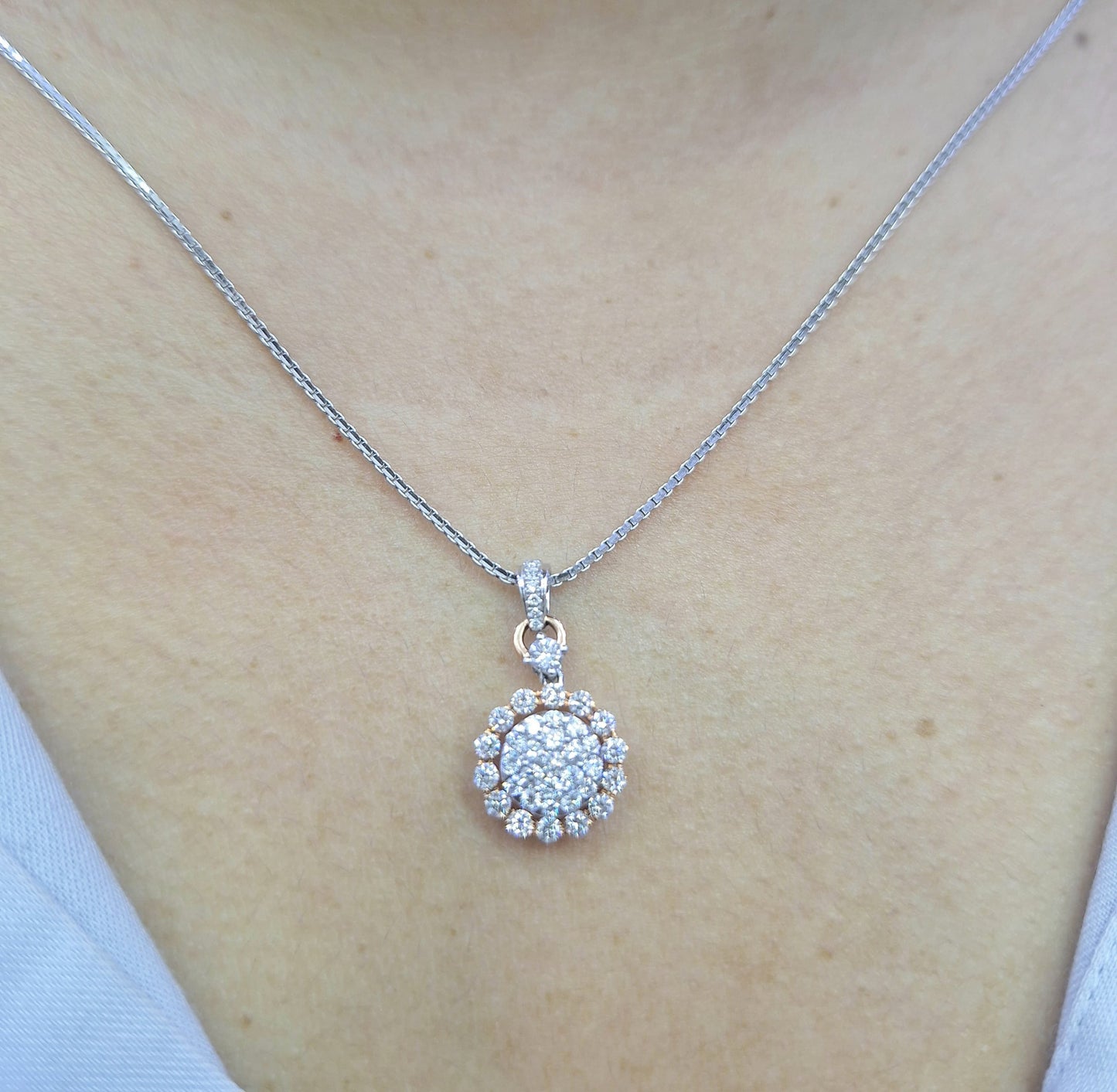 Liontin Berlian flower setting 23863 PD Zamrud Jewellery