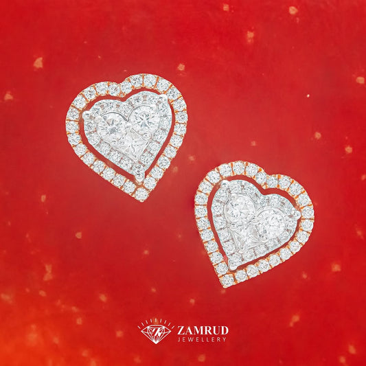 Anting Berlian Heart 46015 Diamond Earring Zamrud Jewellery