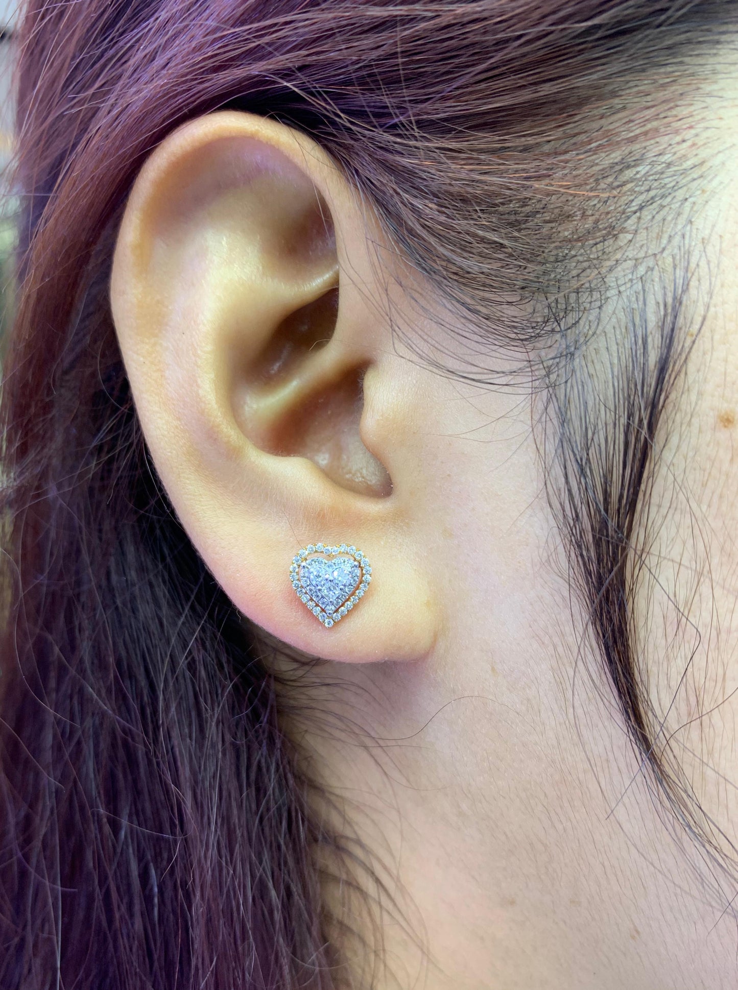 Anting Berlian Heart 46015 Diamond Earring Zamrud Jewellery