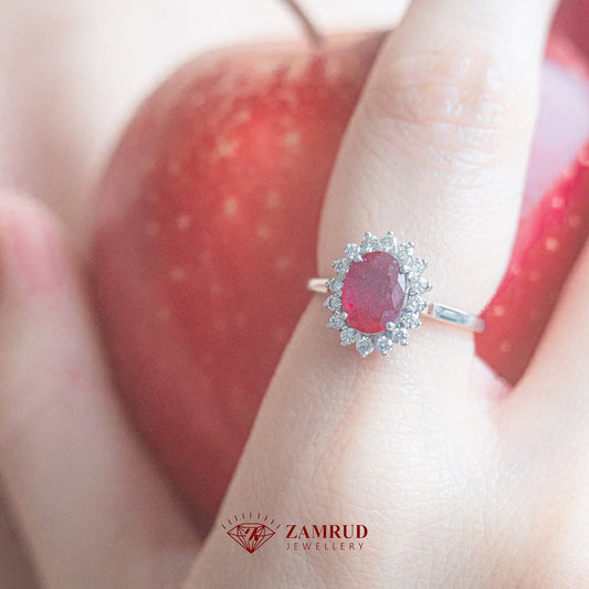 Cincin Berlian Ruby 28301 LR Diamond Ring Zamrud Jewellery