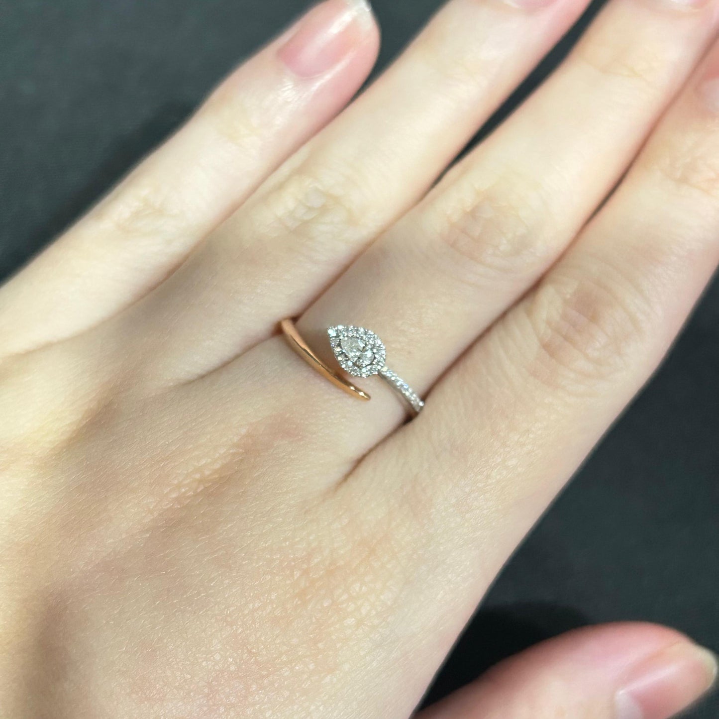 Cincin Berlian Pear 45735 LR Diamond Ring Zamrud Jewellery