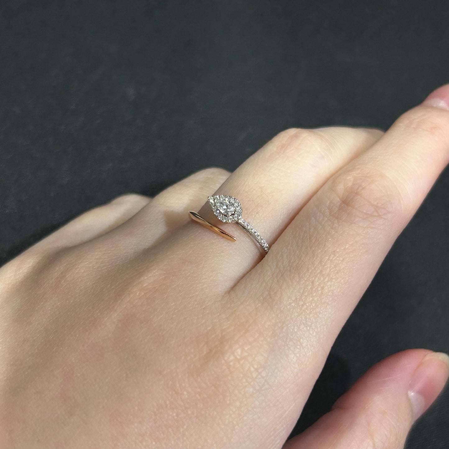 Cincin Berlian Pear 45735 LR Diamond Ring Zamrud Jewellery