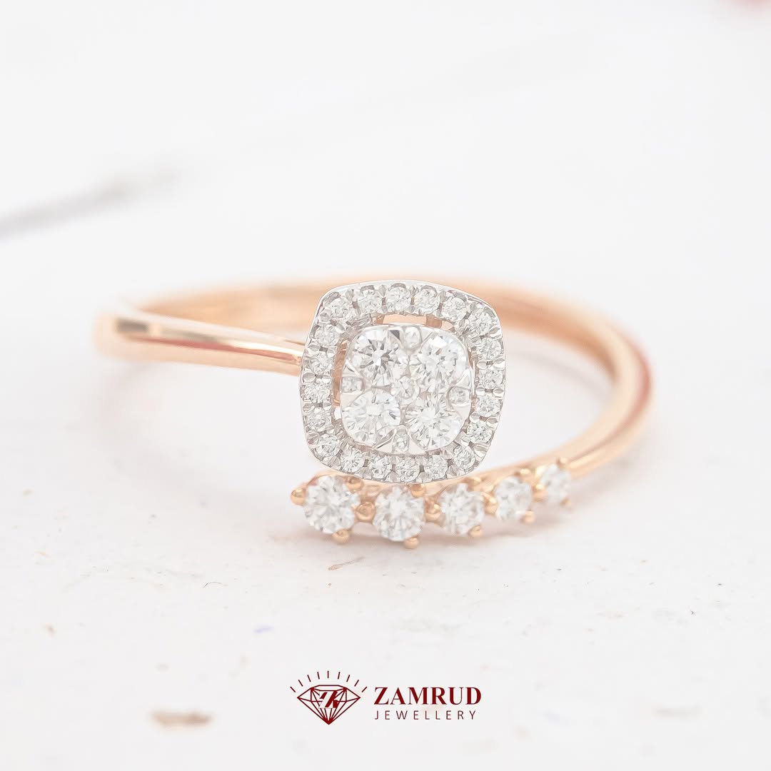 Cincin Berlian Cushion 45742 Diamond Ring Zamrud Jewellery