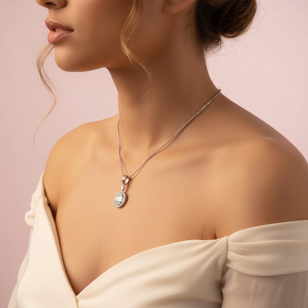 Liontin Berlian Baguette 15516 PD Zamrud Jewellery