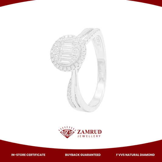 Cincin Berlian Baguette Round 44561 LR Zamrud Jewellery