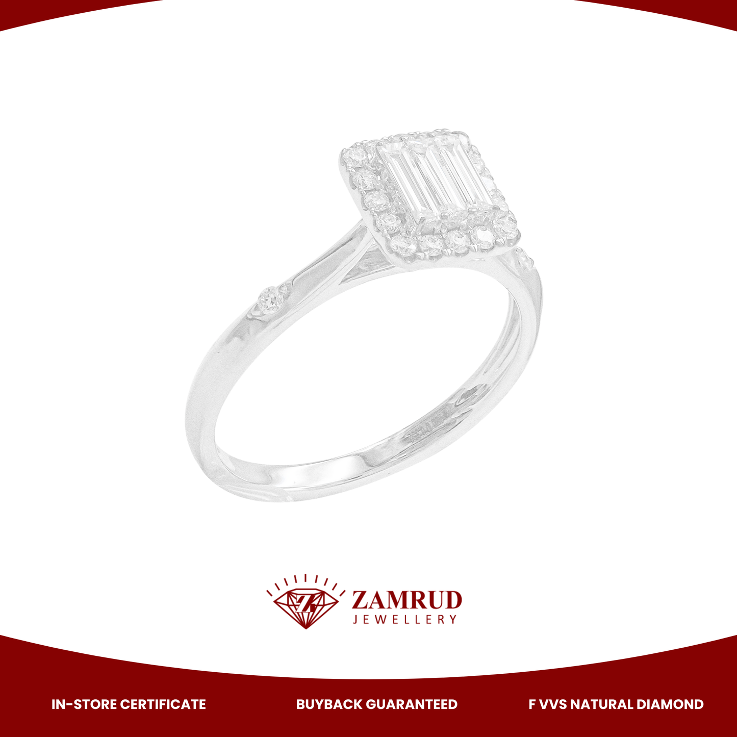 Cincin Berlian Baguette 47302 LR Zamrud Jewellery