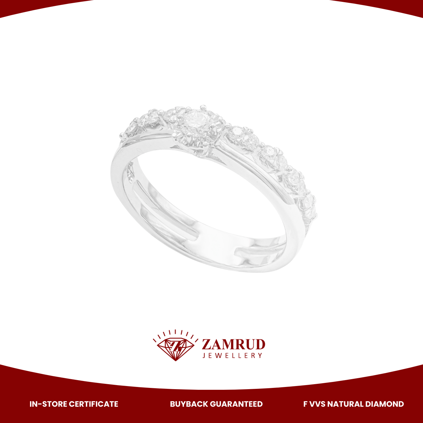 Cincin Berlian Stacking 46953 LR Zamrud Jewellery