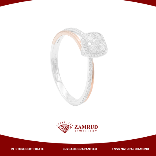 Cincin Berlian Cushion 45957 LR Zamrud Jewellery