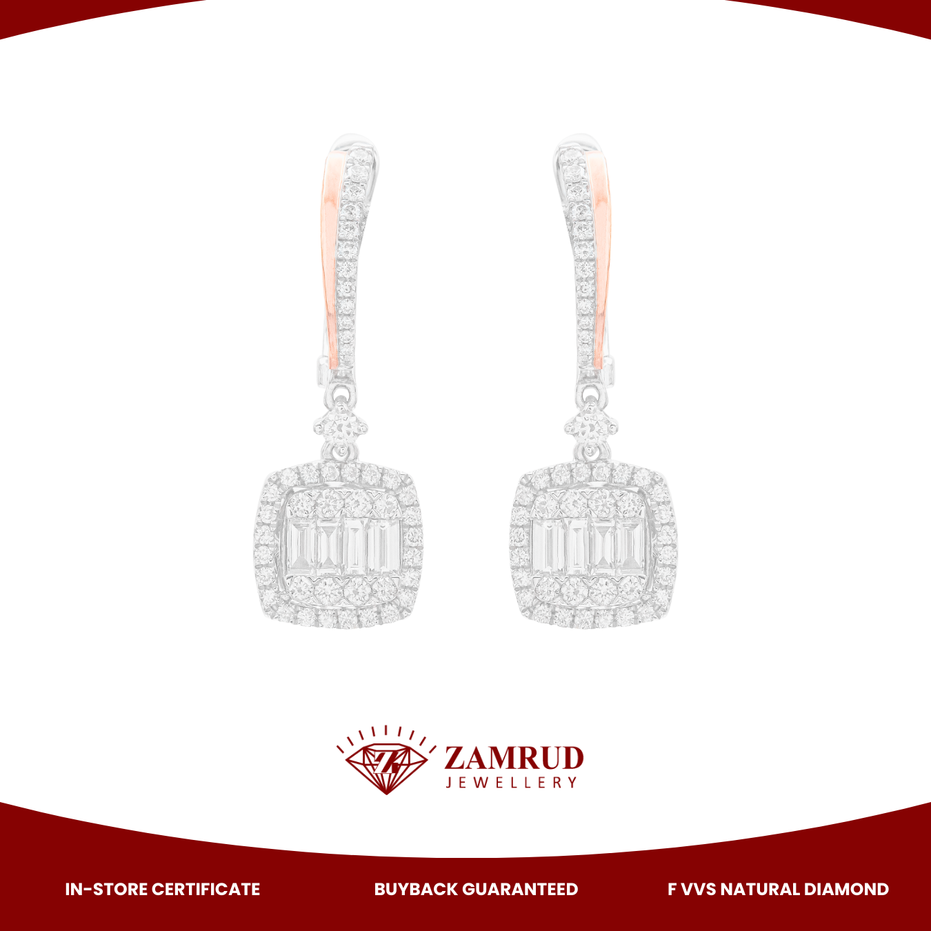 Anting Berlian Baguette  42949 ER Zamrud Jewellery