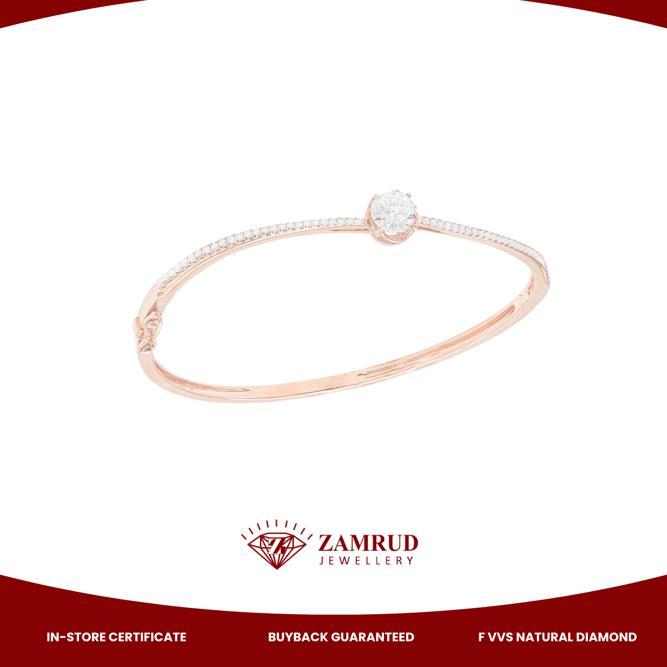 GIA Gelang Berlian Solitaire 38201 Diamond Bangle FBG Zamrud Jewellery