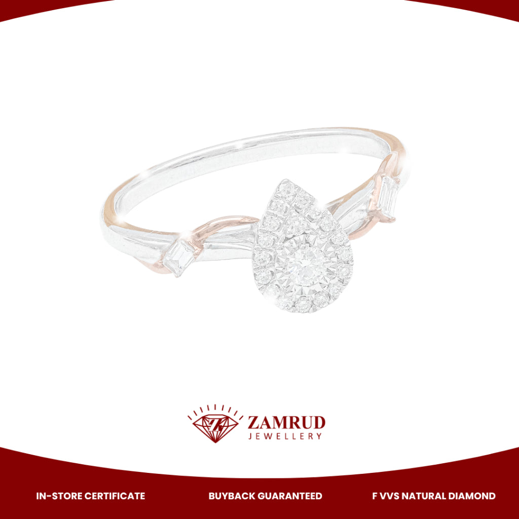 Cincin Berlian Pear 44578 LR  Zamrud Jewellery