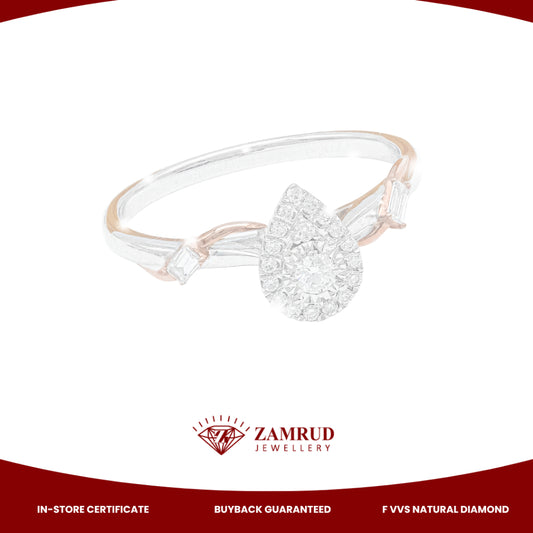 Cincin Berlian Pear 44578 LR  Zamrud Jewellery