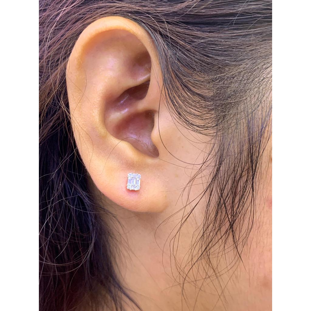 Anting Berlian Baguette Zamrud 37495 Jewellery