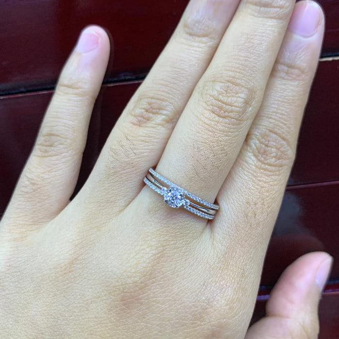 Cincin Berlian 2in1 35972 LR  Zamrud Jewellery