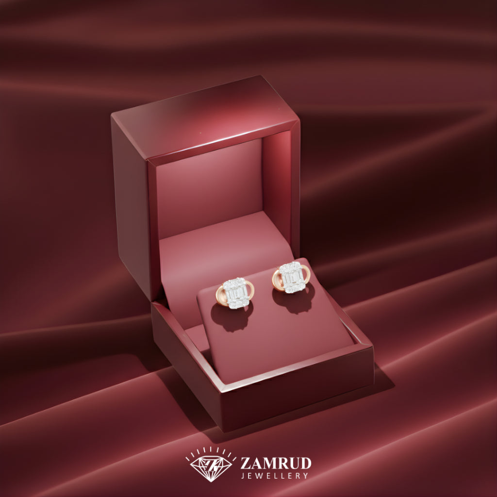 Anting Berlian Baguette Zamrud 37495 Jewellery