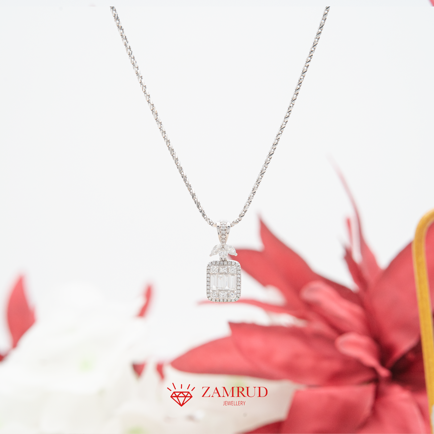 Liontin Berlian Baguette 28622 Pendant Zamrud Jewellery