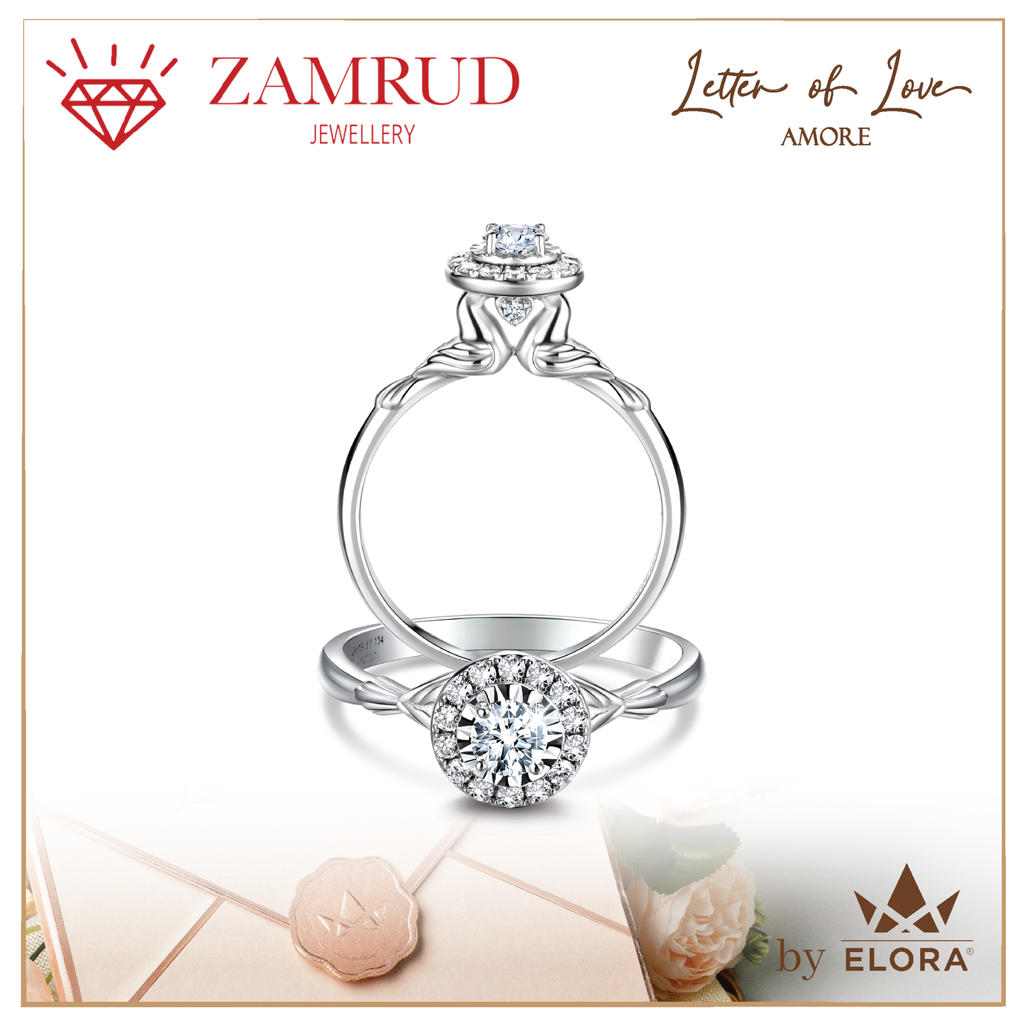 Cincin Berlian AMORE LR Zamrud Jewellery