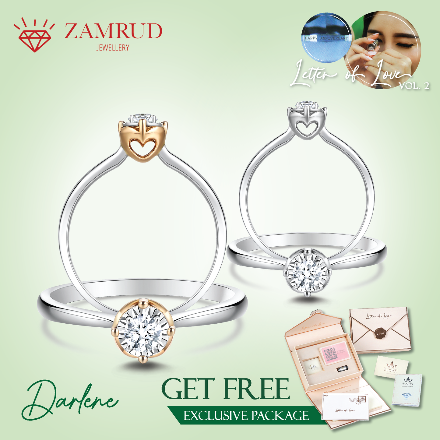 Cincin Berlian DARLENE LR Zamrud Jewellery