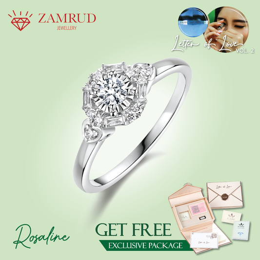 Cincin Berlian ROSALINE LR Zamrud Jewellery