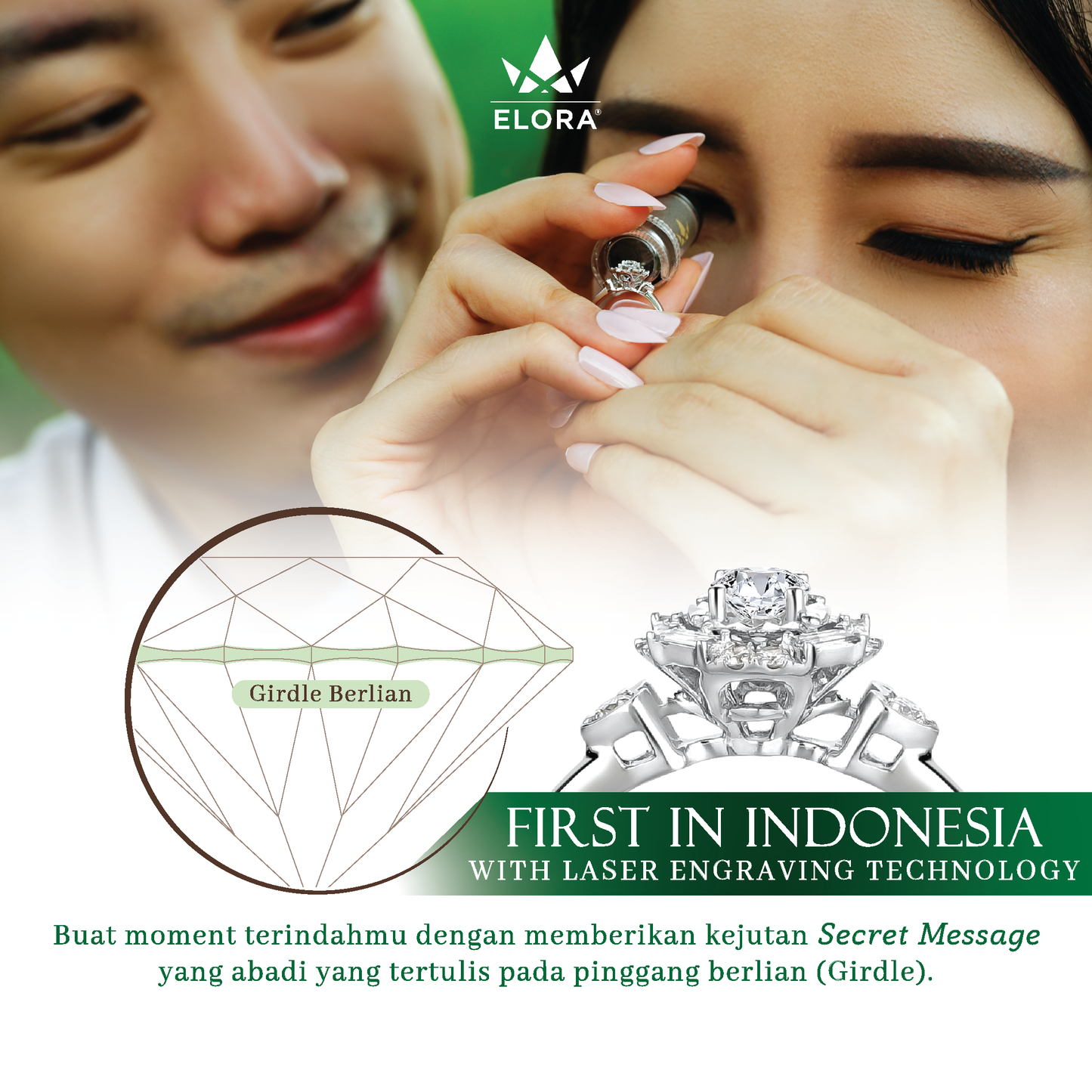 Cincin Berlian ROSALINE LR Zamrud Jewellery