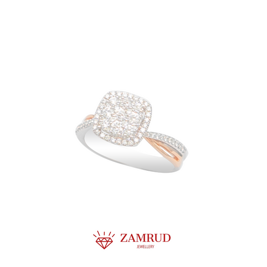 Cincin Berlian Cushion 13469 LR Zamrud Jewellery
