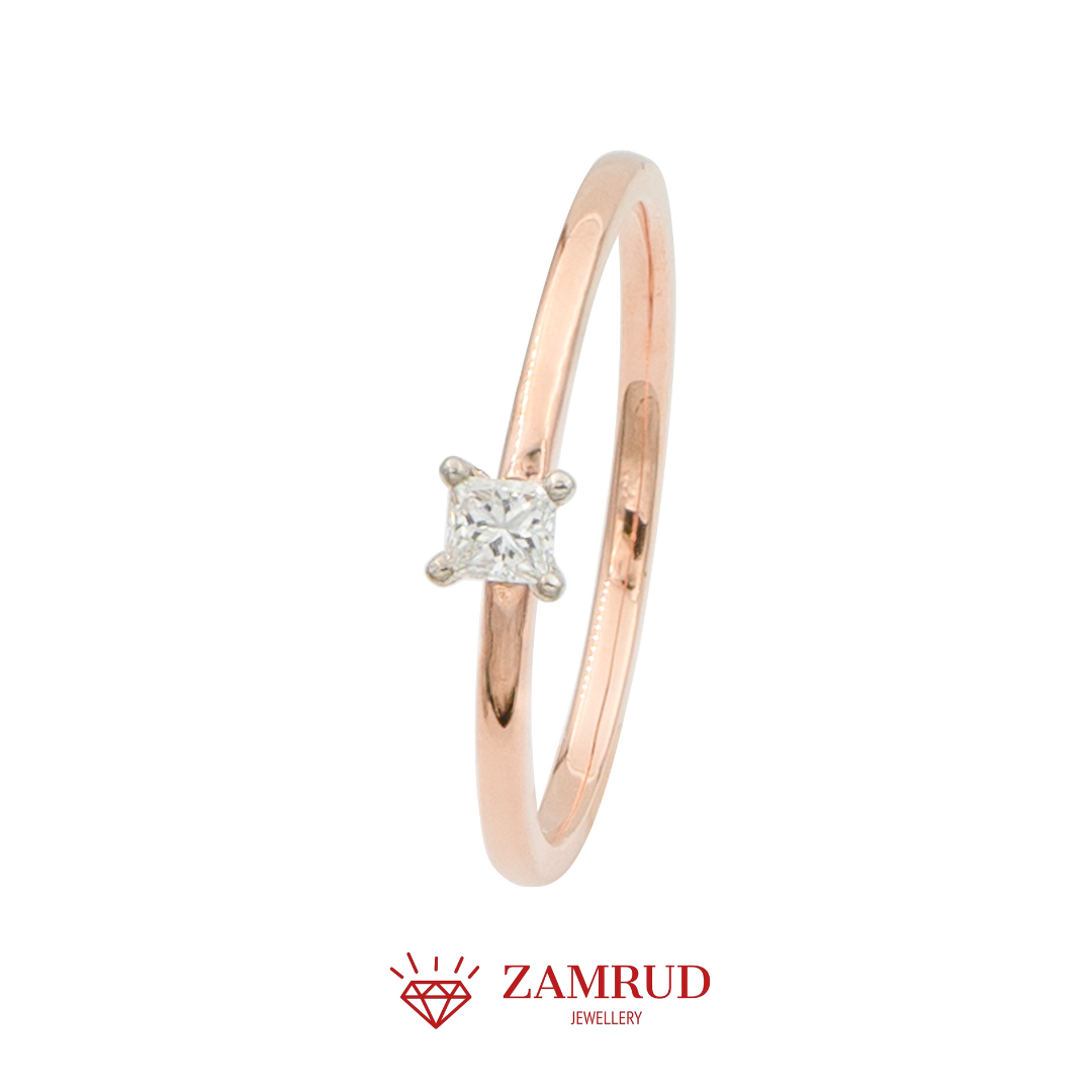 Cincin Berlian Solitaire Princess 15028 LR Zamrud Jewellery