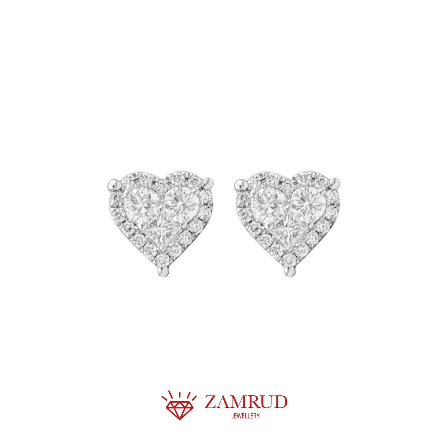 Anting Berlian Heart 3476 ER Zamrud Jewellery