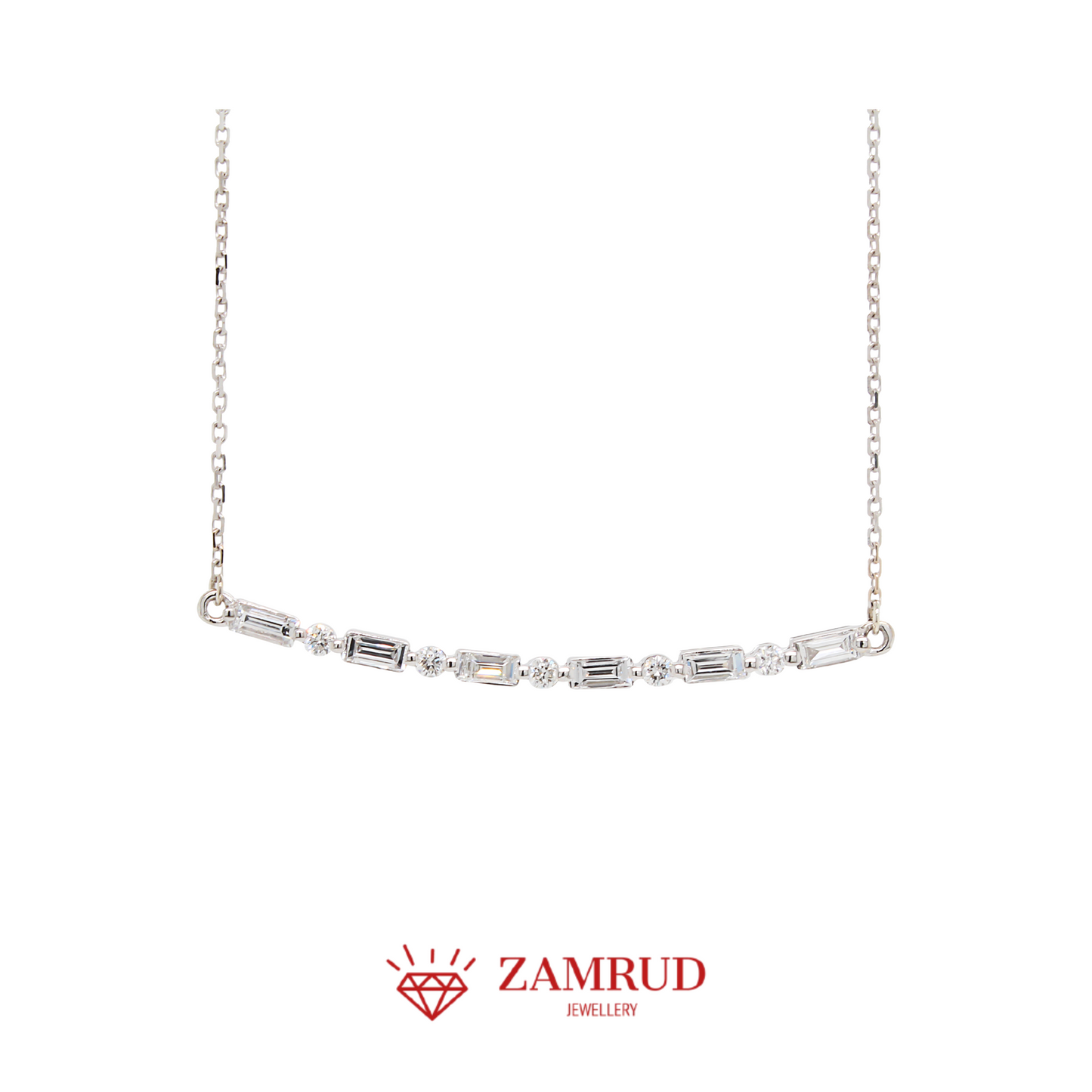 Kalung Berlian Listring Baguette 27458 NK Zamrud Jewellery