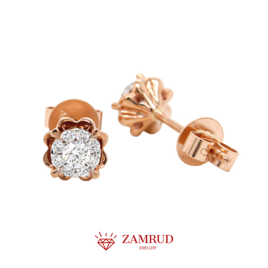 Anting Berlian Flower 0877 ER Zamrud Jewellery