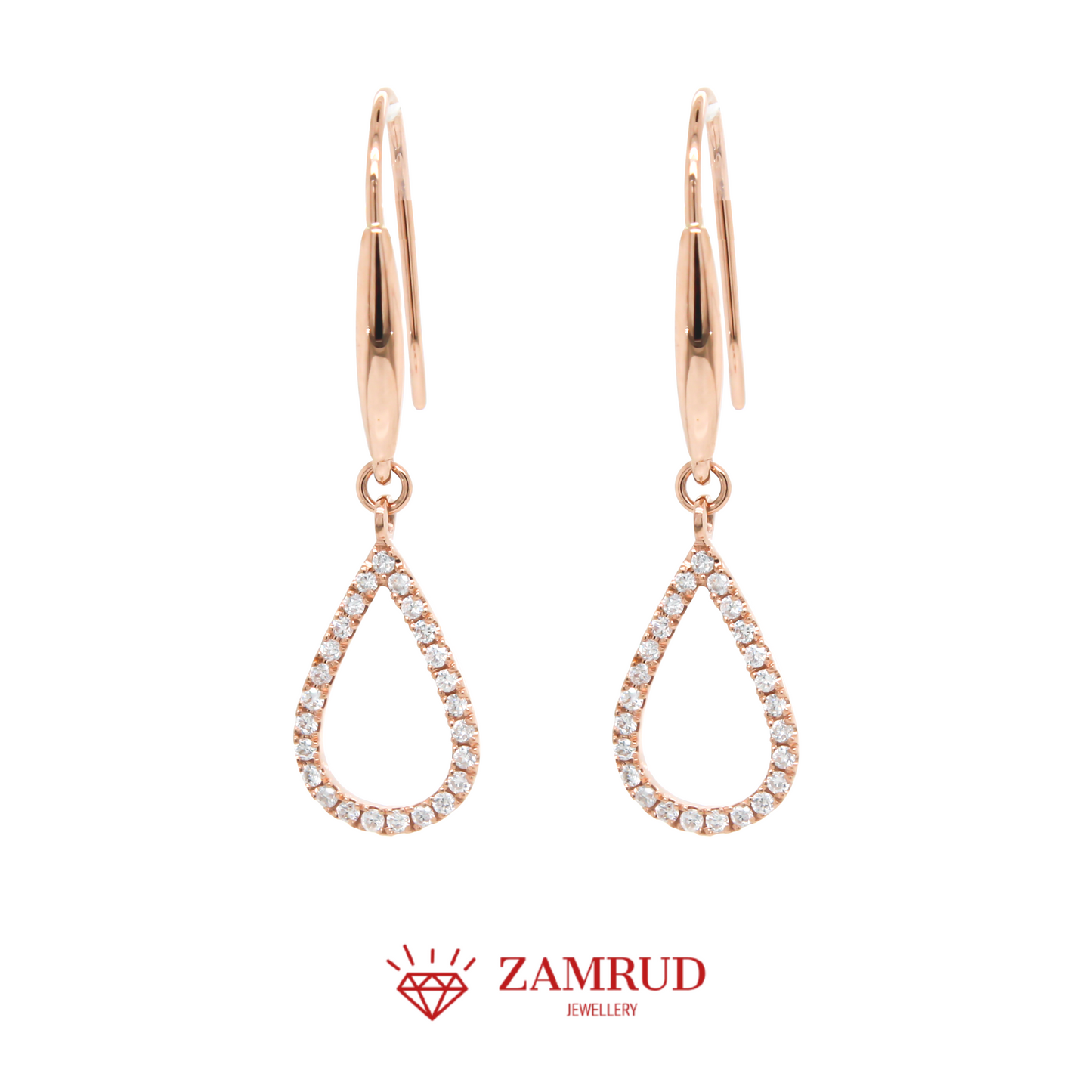 Anting Berlian Pear 0935 ER Zamrud Jewellery