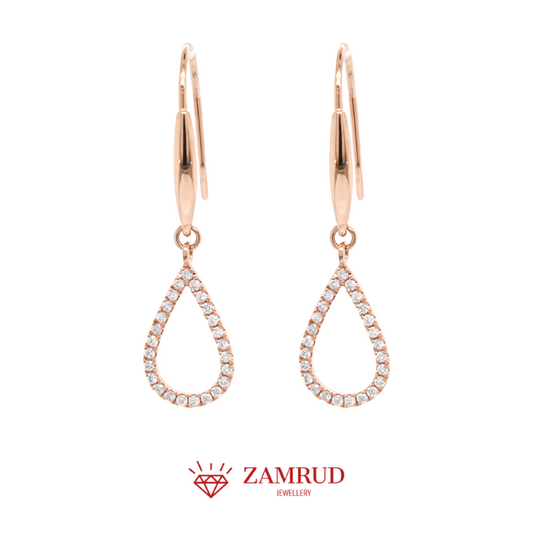 Anting Berlian Pear 0935 ER Zamrud Jewellery